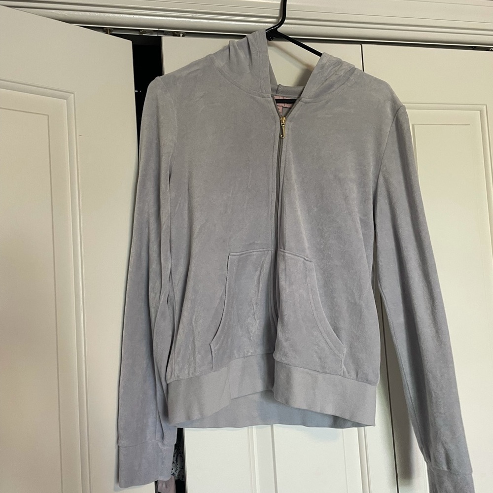Juicy blue/grey velvet zip up.